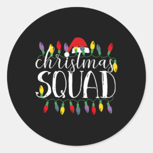 Christmas Squad Santa Family Matching Pyjamas Merr Classic Round Sticker