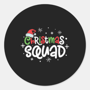 Christmas Squad Santa Family Matching Pyjamas Xmas Classic Round Sticker