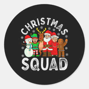 Christmas Squad Santa Family Matching Pyjamas Xmas Classic Round Sticker