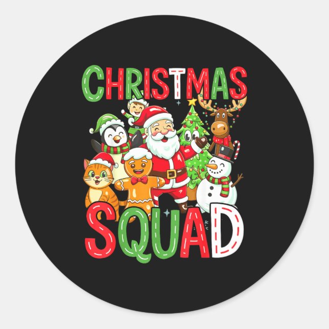 Christmas Squad Santa Family Matching Xmas  Classic Round Sticker (Front)