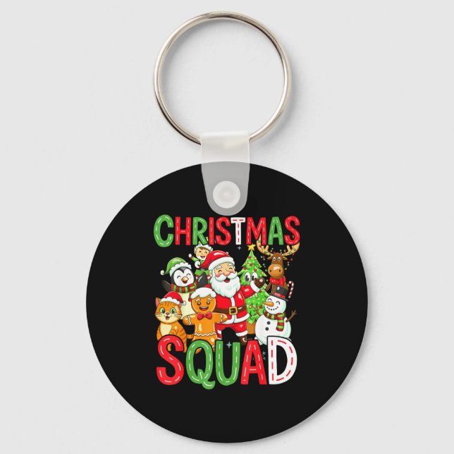 Christmas Squad Santa Family Matching Xmas  Key Ring (Front)