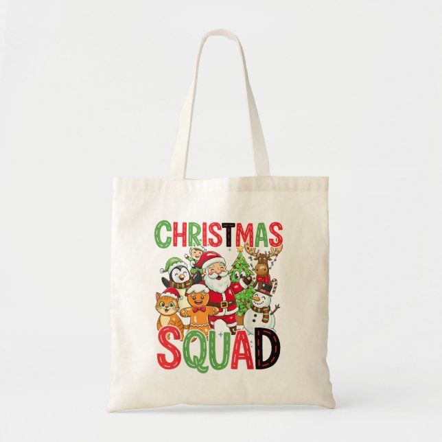 Christmas Squad Santa Family Matching Xmas Tote Bag (Front)