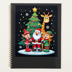 Christmas Squad Santa Giraffe Elf Dabbing Matching Planner