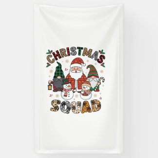 Christmas Squad Santa Gnomes Snowmen Leopard Zebra Banner