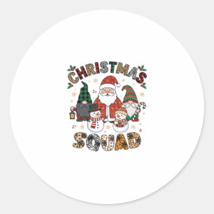 Christmas Squad Santa Gnomes Snowmen Leopard Zebra Classic Round Sticker