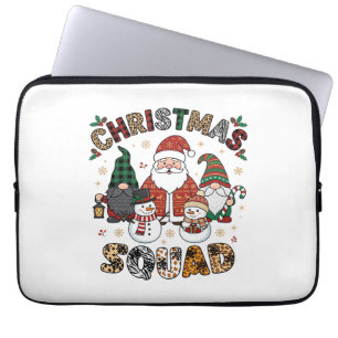 Christmas Squad Santa Gnomes Snowmen Leopard Zebra Laptop Sleeve