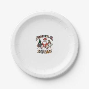 Christmas Squad Santa Gnomes Snowmen Leopard Zebra Paper Plate