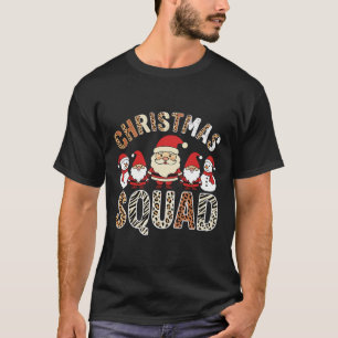 Christmas Squad Santa Leopard Print T-Shirt