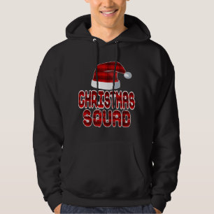 Christmas Squad Santa Red Plaid Claus Xmas Pajama Hoodie
