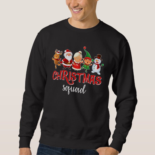 Christmas Squad Santa Reindeer Boys Girls Kids Xma Sweatshirt (Front)