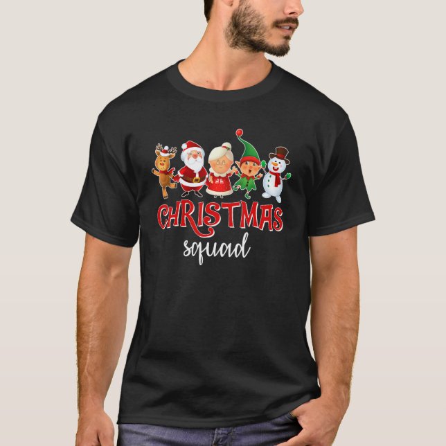 Christmas Squad Santa Reindeer Boys Girls Kids Xma T-Shirt (Front)