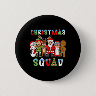 Christmas Squad Santa Reindeer Elf Boys Girls Kids 6 Cm Round Badge