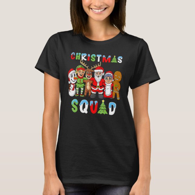 Christmas Squad Santa Reindeer Elf Boys Girls Kids T-Shirt (Front)