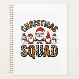 Christmas Squad Santa Snowman Leopard Print Design Planner