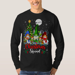 Christmas Squad Three Santa Elf Gnomes Xmas Tree L T-Shirt