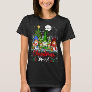 Christmas Squad Three Santa Elf Gnomes Xmas Tree L T-Shirt