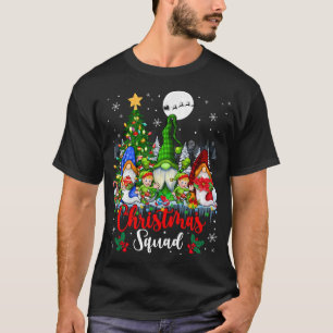 Christmas Squad Three Santa Elf Gnomes Xmas Tree L T-Shirt