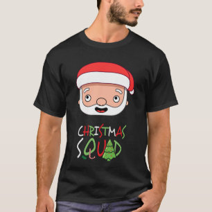 Christmas  Squad with Santa Claus Funny Face  T-Shirt