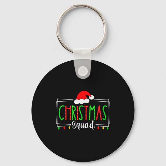 Christmas Squad Xmas Santa Hat Family Matching Paj Key Ring (Front)