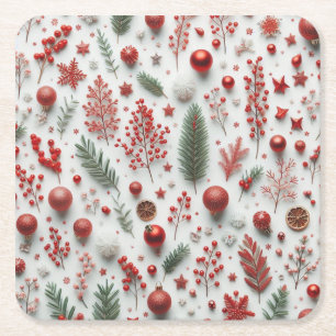 Christmas Square Paper Coaster