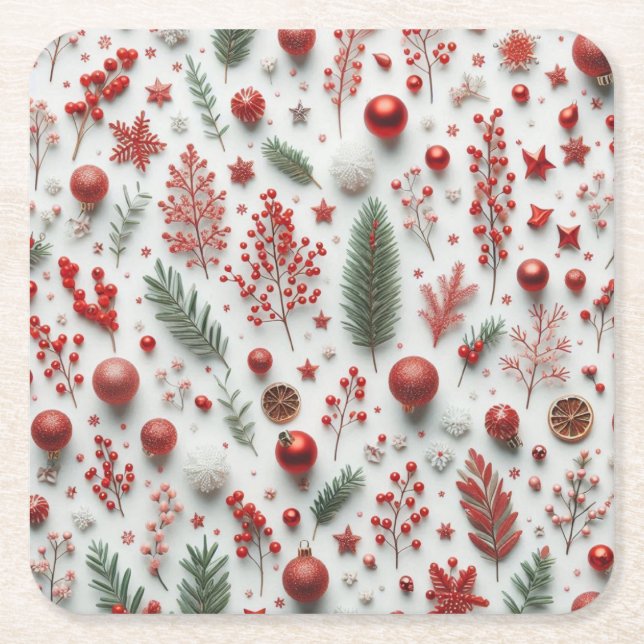 Christmas Square Paper Coaster (Front)