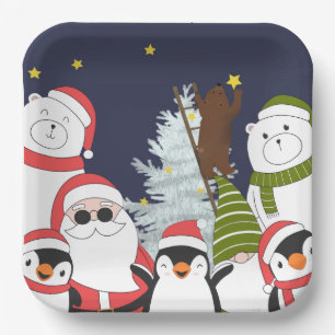 Christmas Square Paper Plate