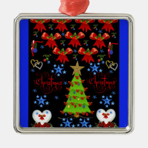 Christmas square premium ornament black
