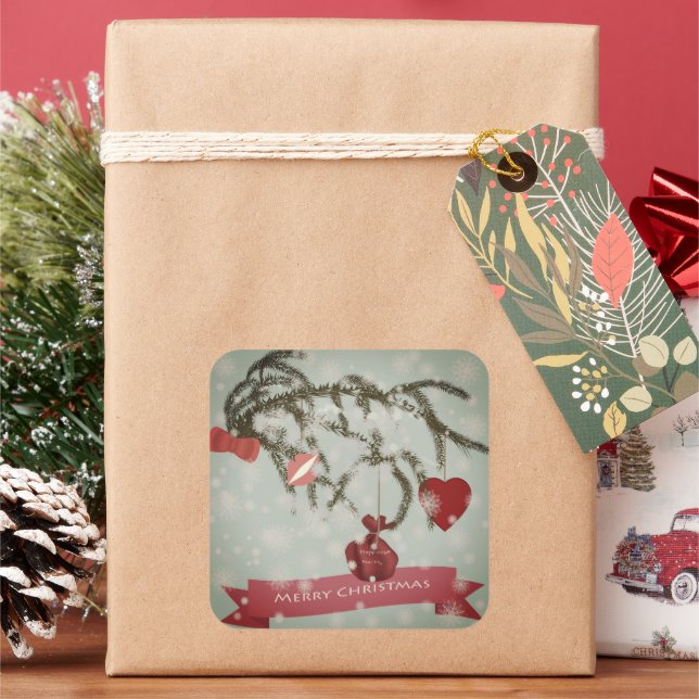 Christmas Square Sticker (Holiday)