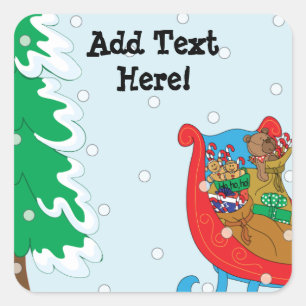 Christmas Square Stickers. Personalize. Sticker