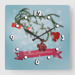 Christmas Square Wall Clock