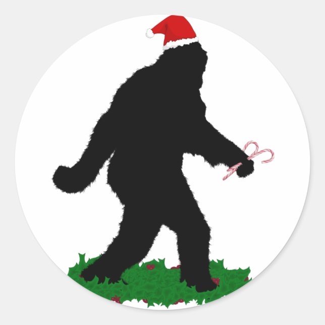 Christmas Squatchin' Classic Round Sticker (Front)