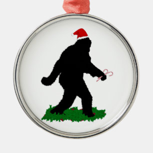 Christmas Squatchin' Metal Ornament