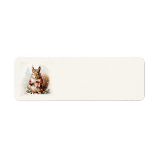 Christmas Squirrel Address Labels (Front)