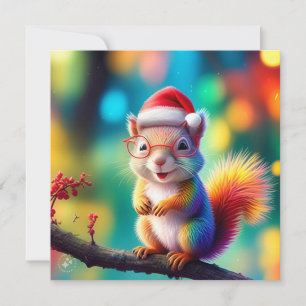 Christmas Squirrel As Santa Claus-56765 Invitation