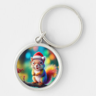 Christmas Squirrel As Santa Claus-56765 Key Ring