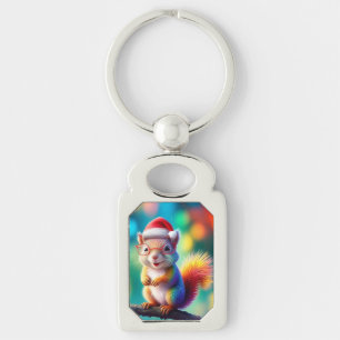 Christmas Squirrel As Santa Claus-56765 Key Ring