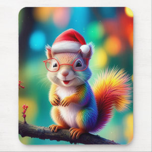Christmas Squirrel As Santa Claus-56765 Mouse Pad