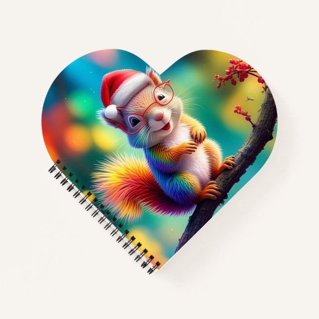 Christmas Squirrel As Santa Claus-56765 Notebook (Front)