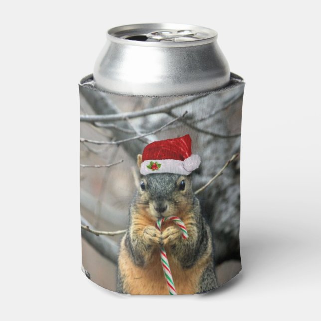 Christmas Squirrel Can Cooler (Can Front)