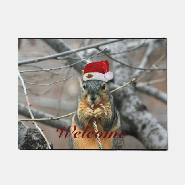 Christmas squirrel doormat (Front)