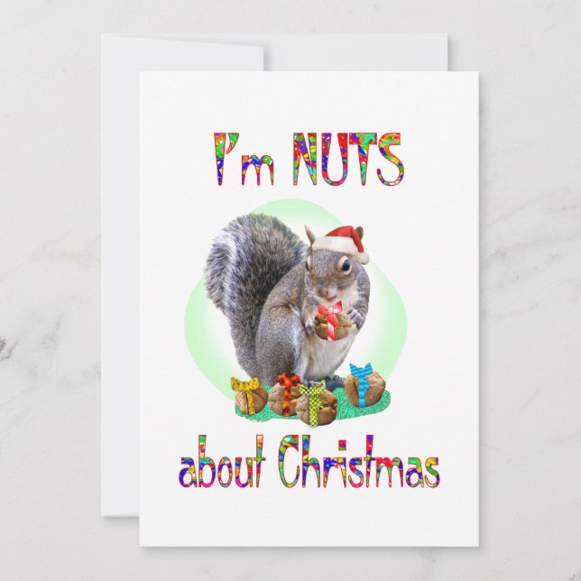 Christmas Squirrel Holiday Card (Front)