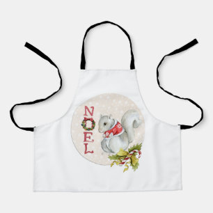 Christmas Squirrel Illustration Apron