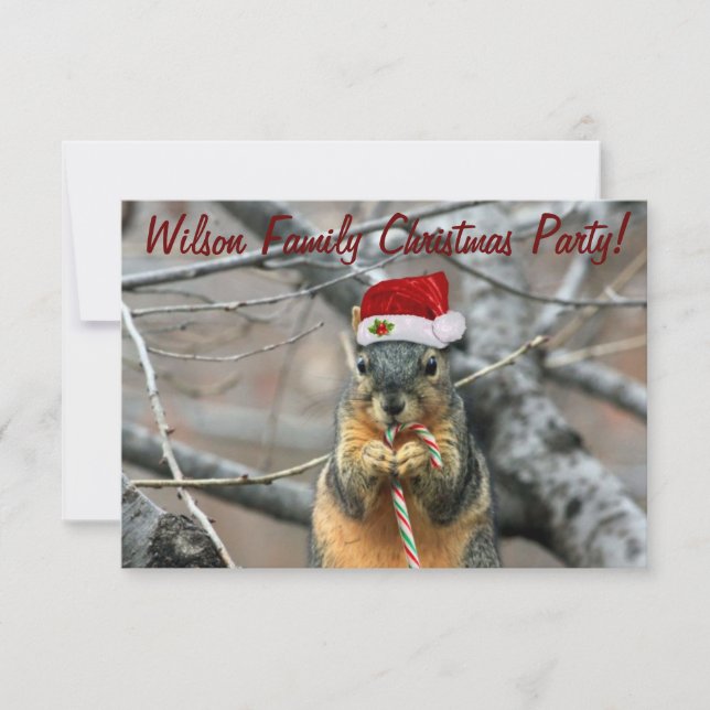 Christmas Squirrel Invitation (Front)