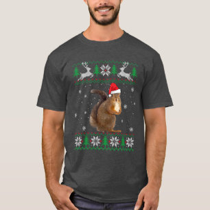 Christmas Squirrel Lover Santa Hat Animals T-Shirt