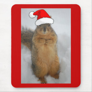 Christmas Squirrel Mouse Pad