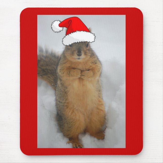 Christmas Squirrel Mouse Pad (Front)