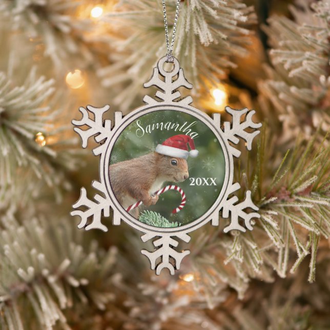 Christmas Squirrel personalized ornament (Tree)