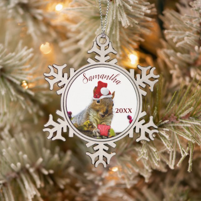 Christmas Squirrel personalized ornament (Tree)