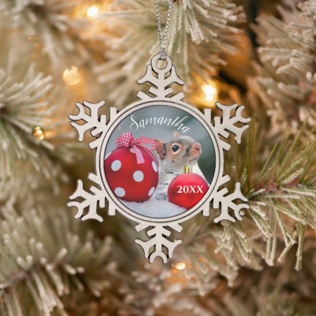 Christmas Squirrel personalized ornament (Tree)