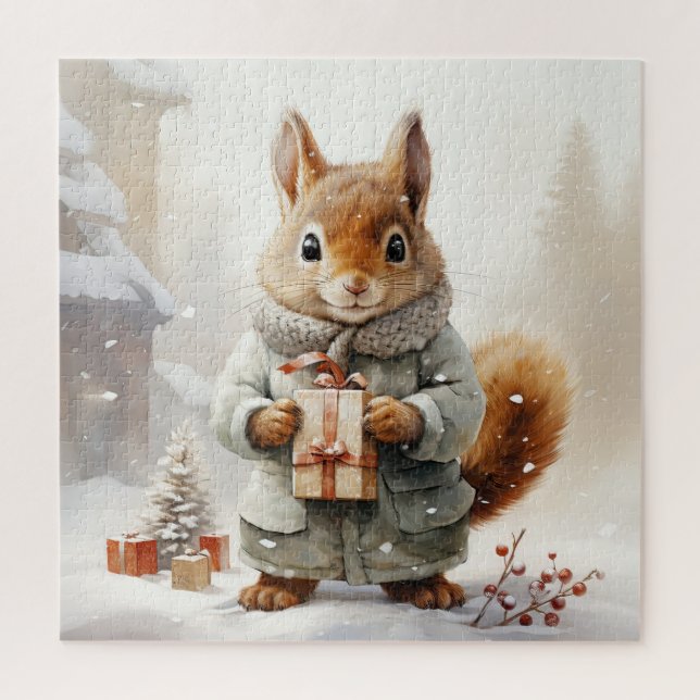 Christmas Squirrel Puzzle (Vertical)